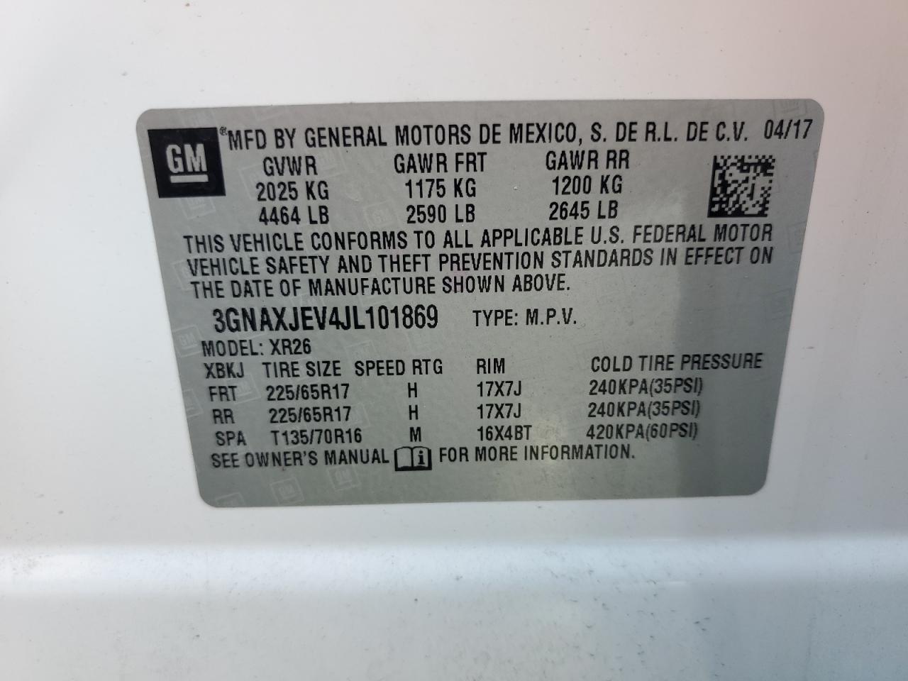 3GNAXJEV4JL101869 2018 CHEVROLET EQUINOX - Image 13