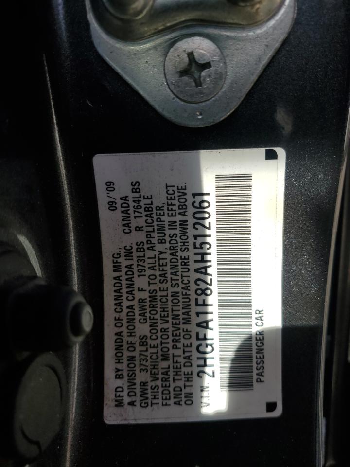 2HGFA1F82AH512061 2010 Honda Civic Ex