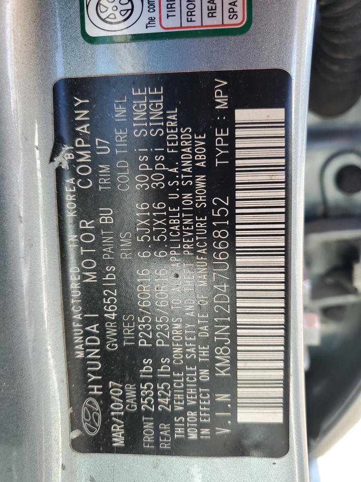 KM8JN12D47U668152 2007 Hyundai Tucson Se