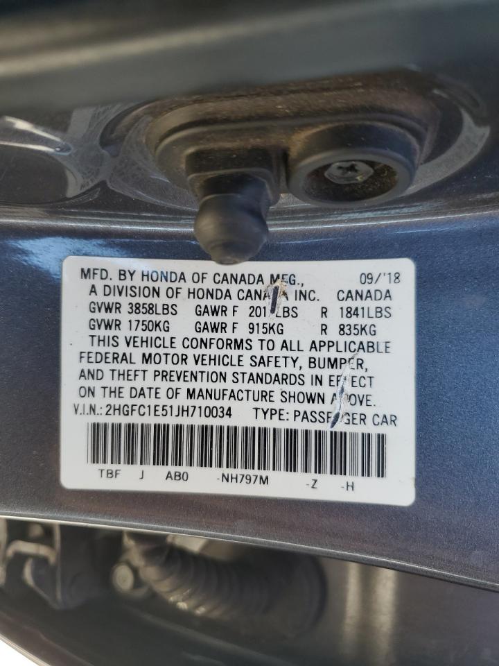 2HGFC1E51JH710034 2018 Honda Civic Si