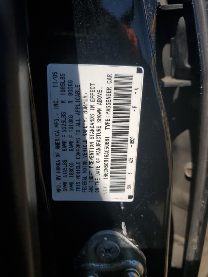 2006 Honda Accord Ex VIN: 1HGCM56816A050681 Lot: 73317884