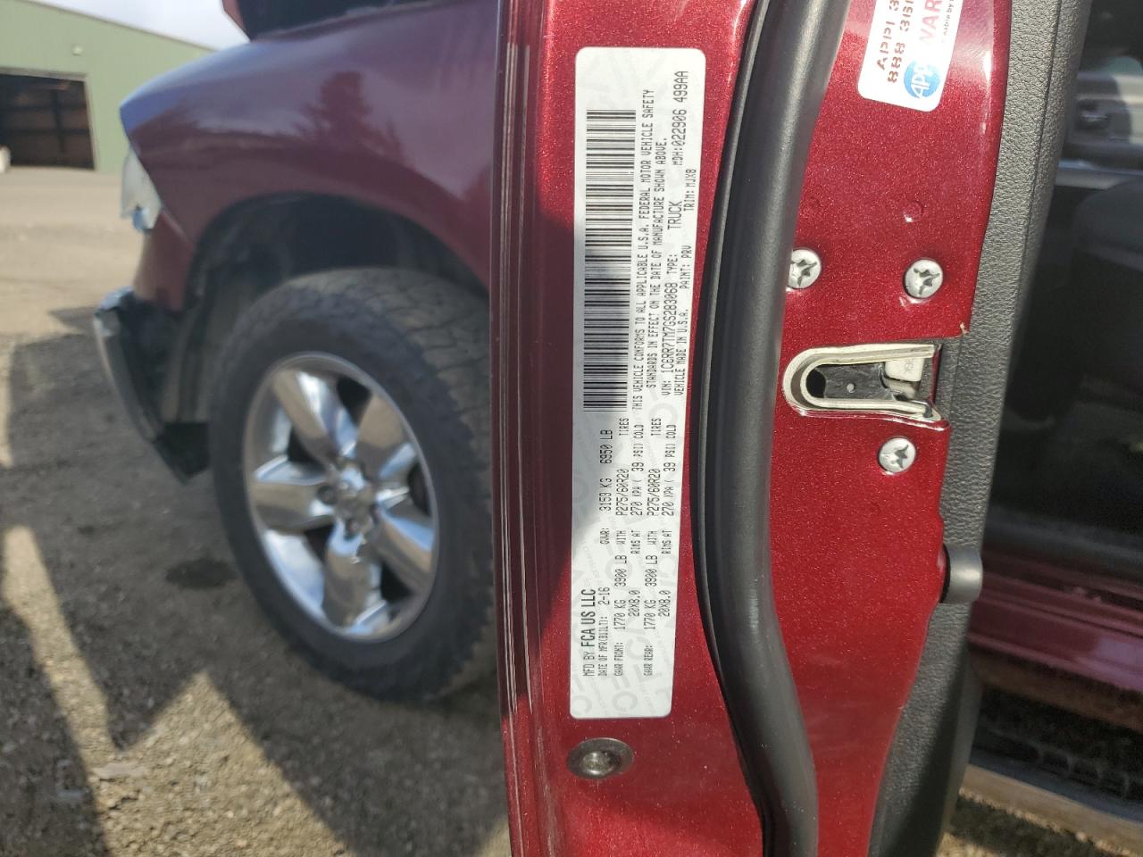 1C6RR7TM7GS283068 2016 Ram 1500 Big Horn