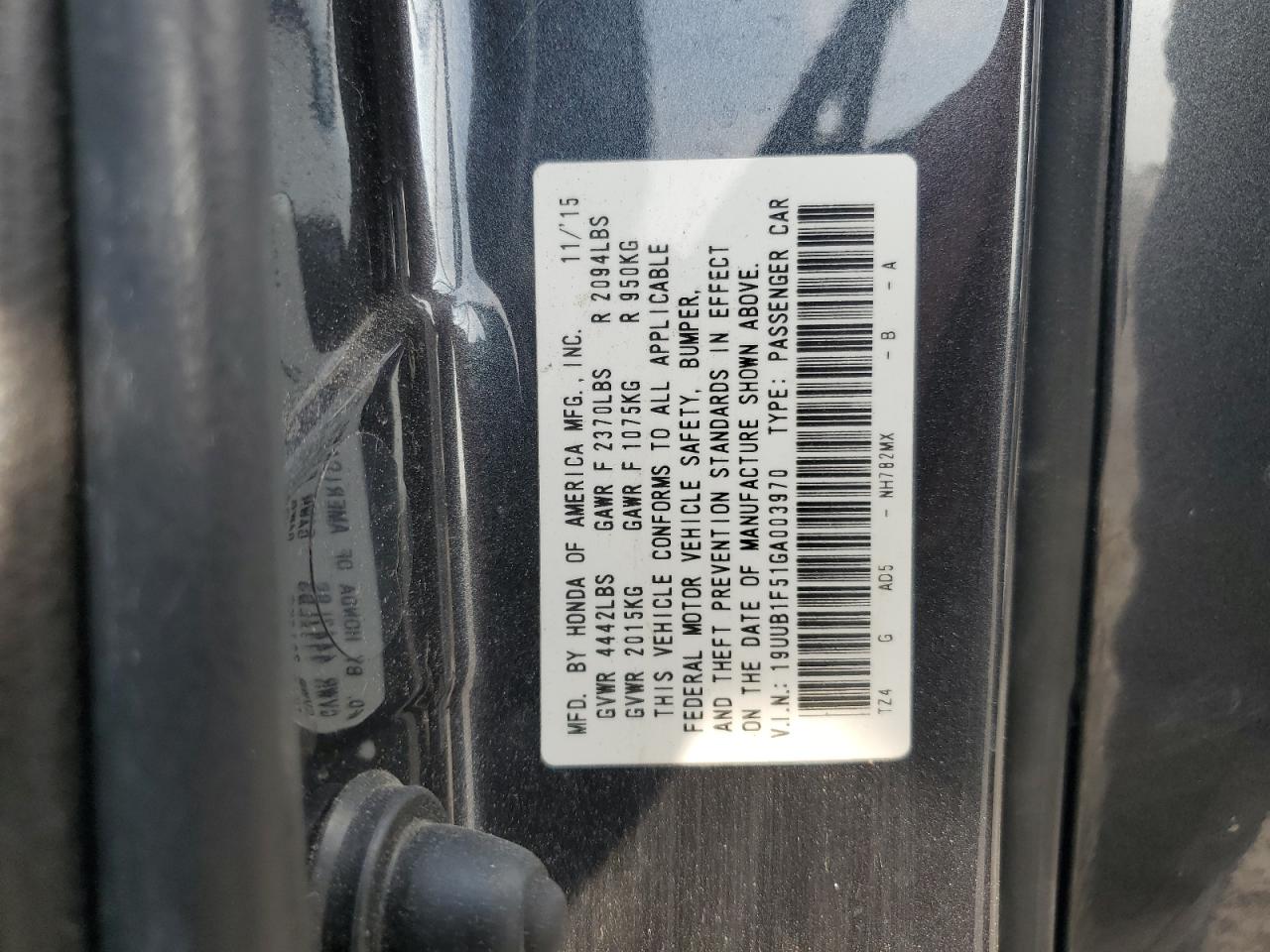 19UUB1F51GA003970 2016 Acura Tlx Tech