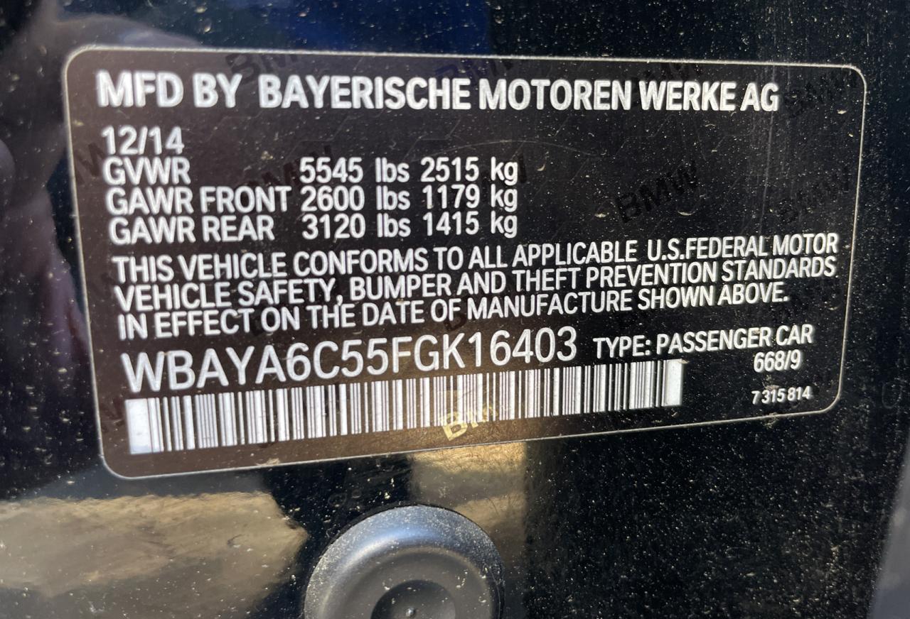 WBAYA6C55FGK16403 2015 BMW 740 I