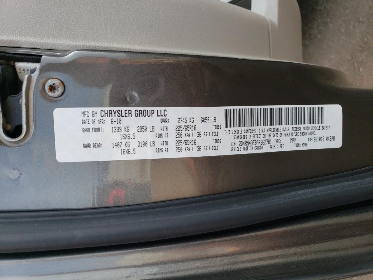 2D4RN4DE9AR362781 2010 Dodge Grand Caravan Se