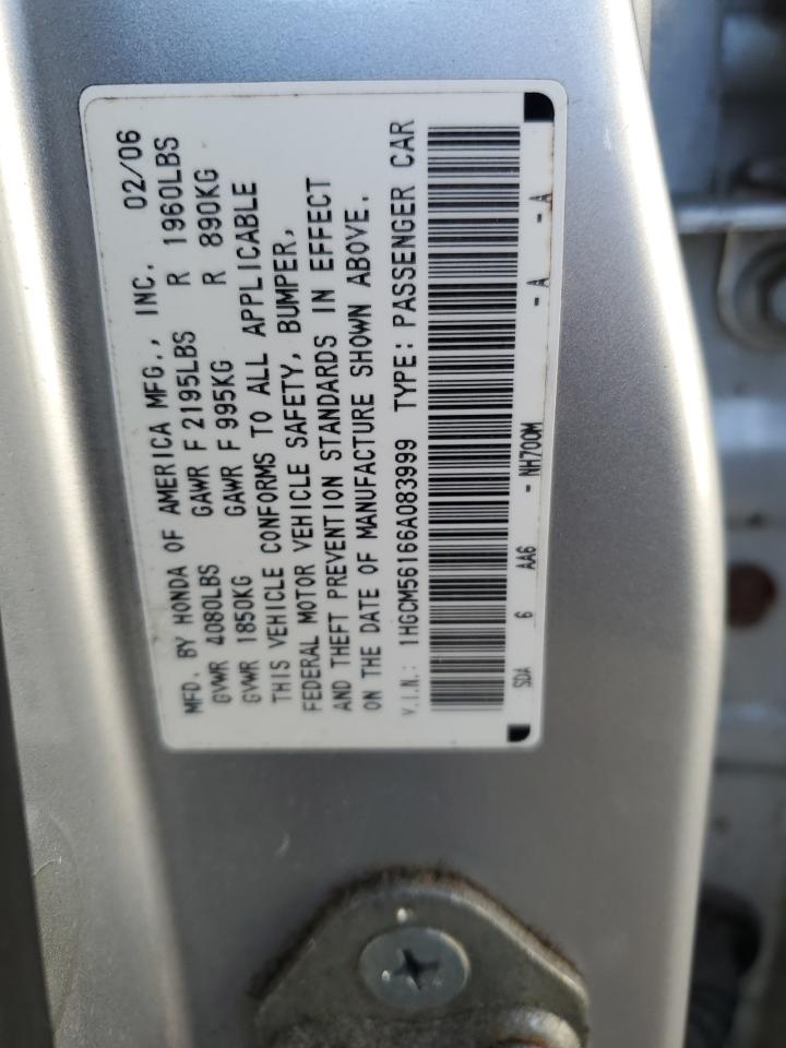 1HGCM56166A083999 2006 Honda Accord Value