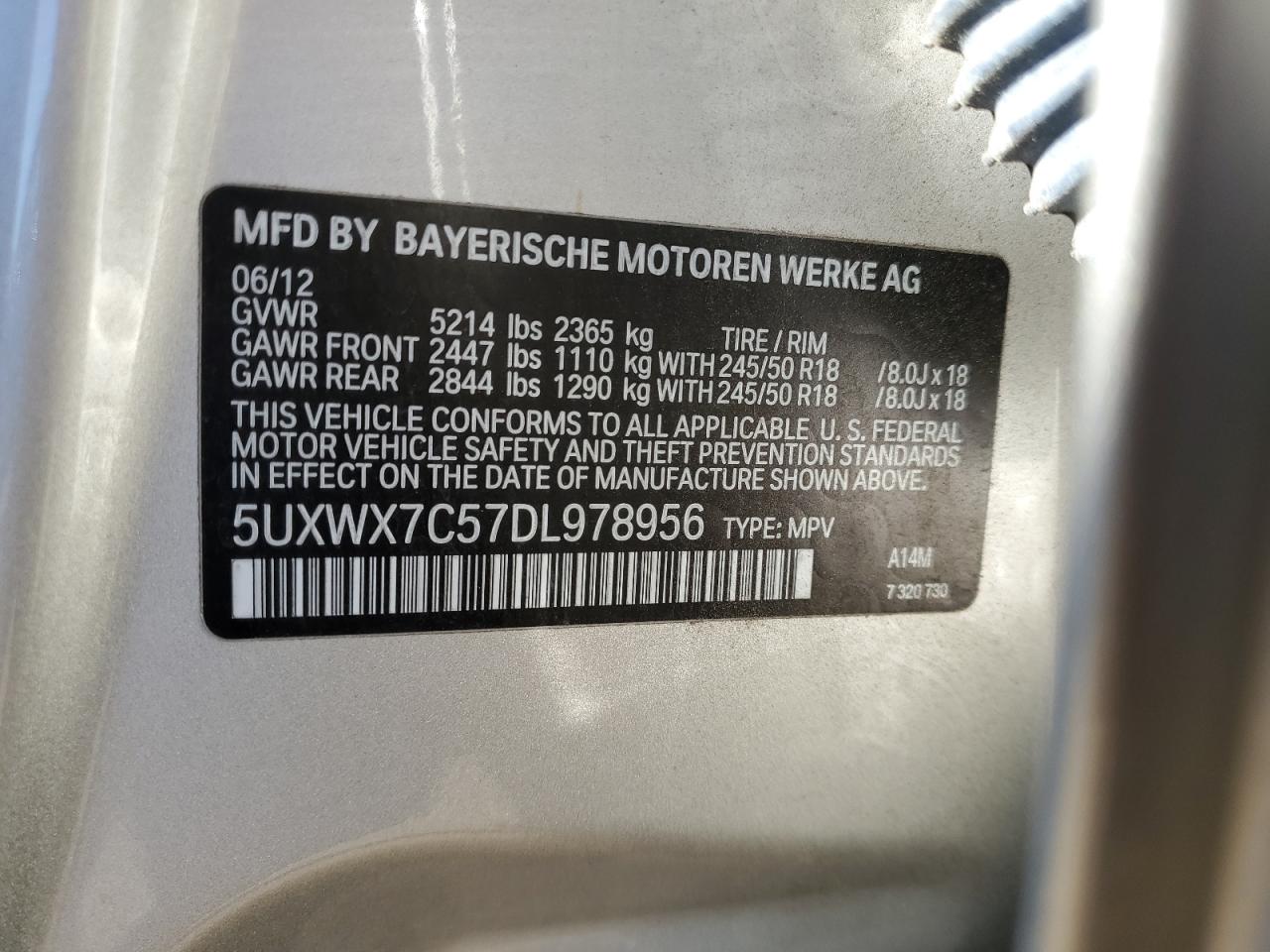 5UXWX7C57DL978956 2013 BMW X3 xDrive35I