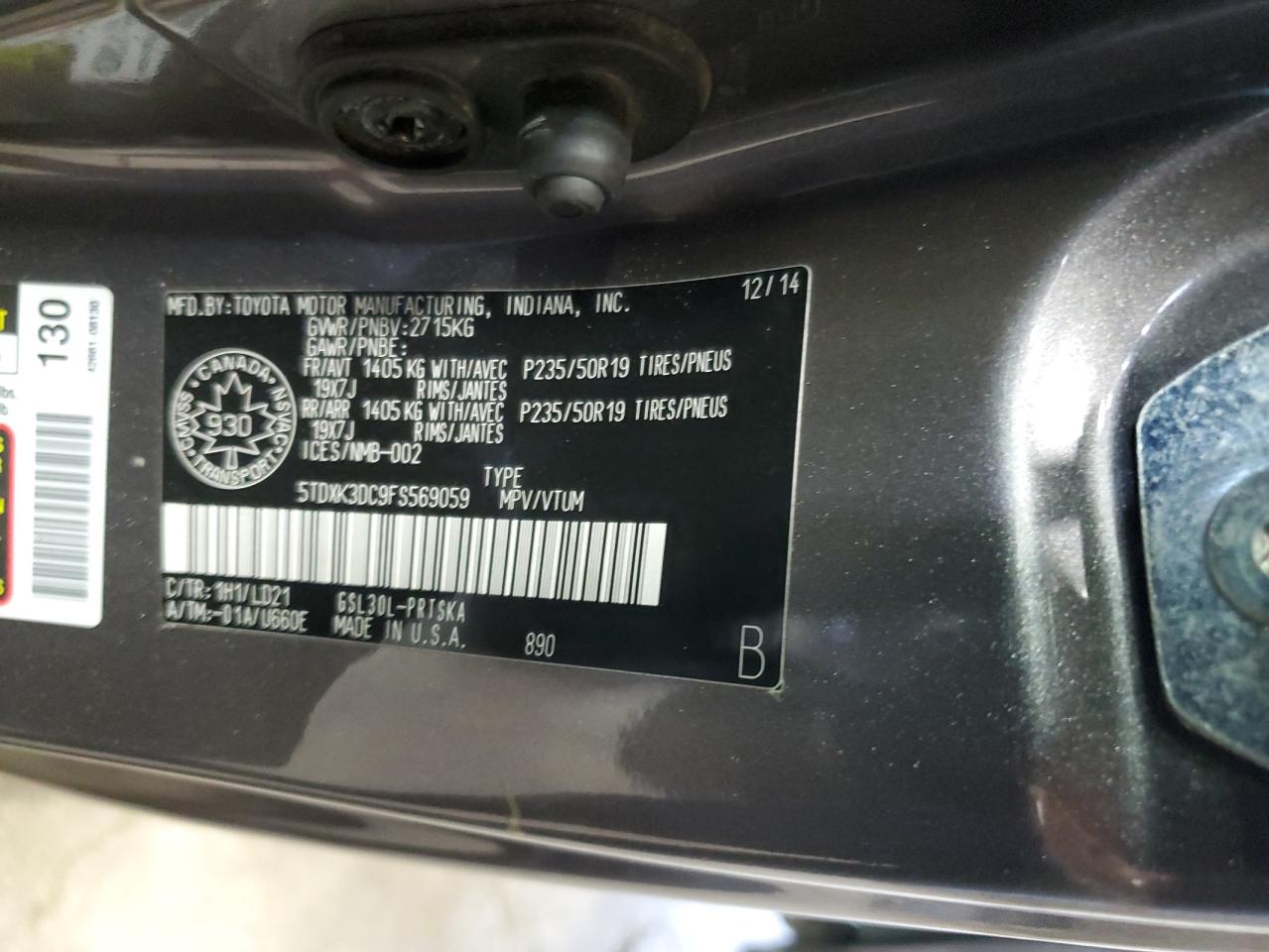 5TDXK3DC9FS569059 2015 TOYOTA SIENNA - Image 16