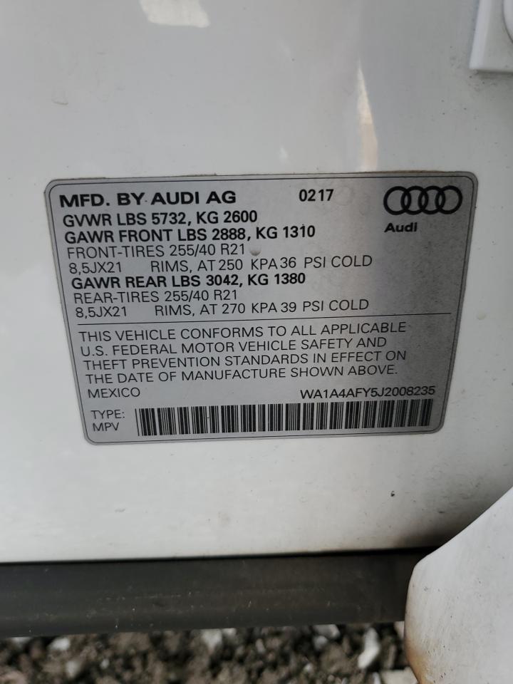 2018 Audi Sq5 Premium Plus VIN: WA1A4AFY5J2008235 Lot: 69870804