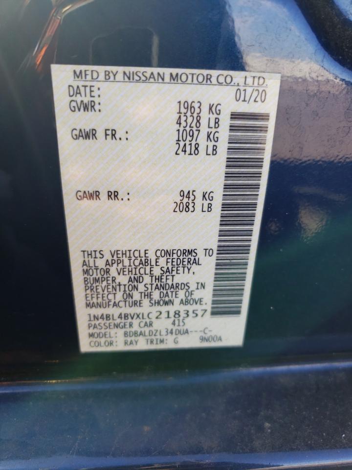 1N4BL4BVXLC218357 2020 Nissan Altima S