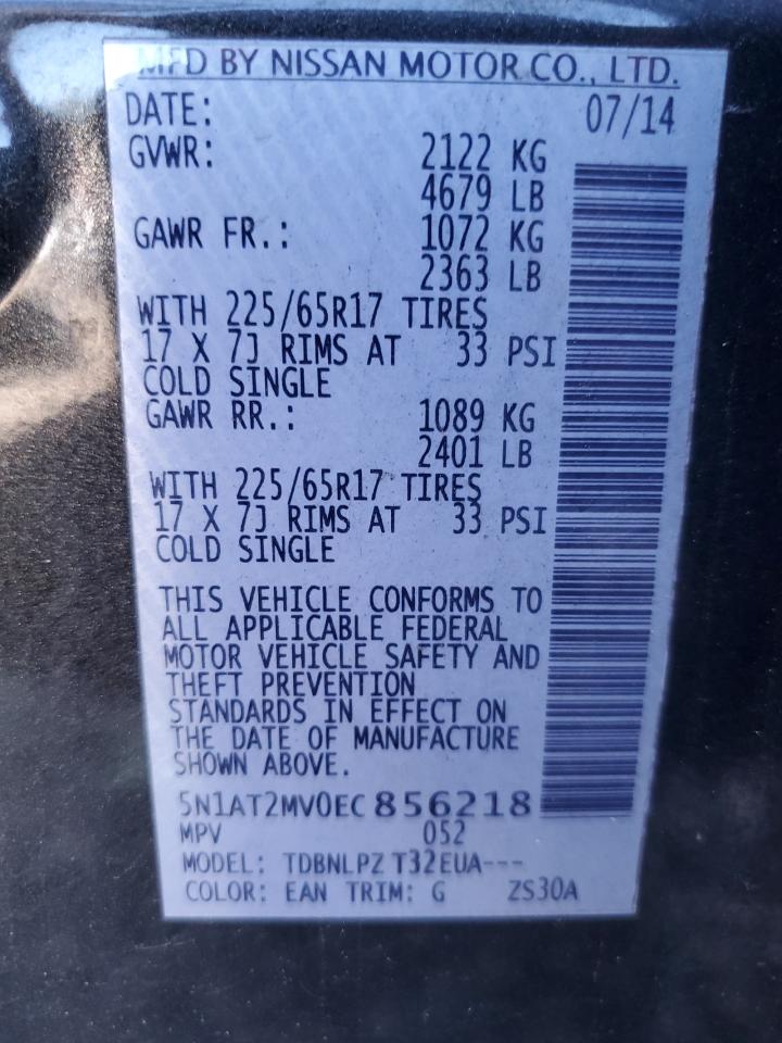 5N1AT2MV0EC856218 2014 Nissan Rogue S