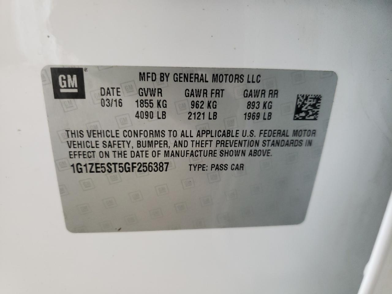 1G1ZE5ST5GF256387 2016 CHEVROLET MALIBU - Image 12