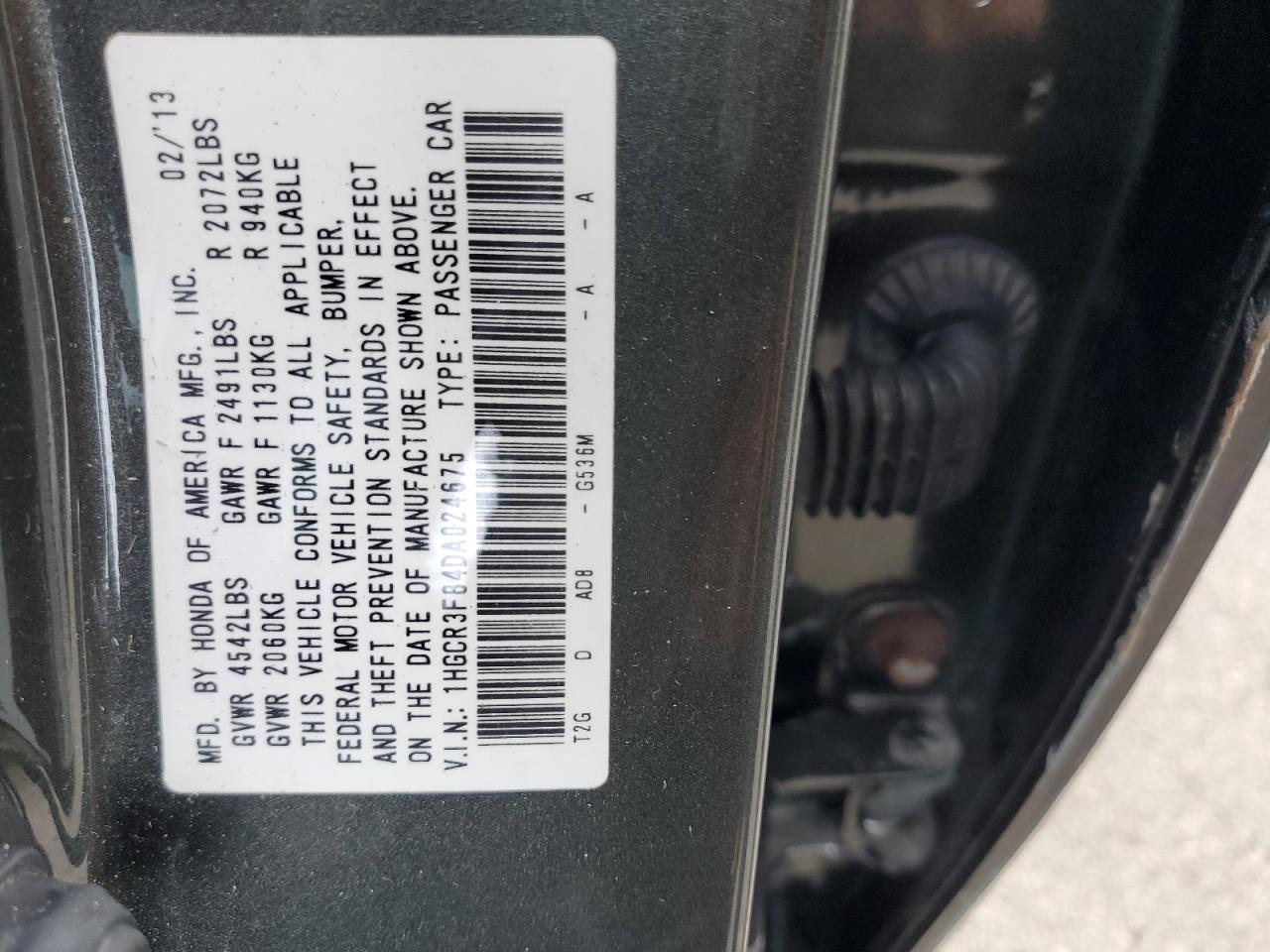 1HGCR3F84DA024675 2013 Honda Accord Exl