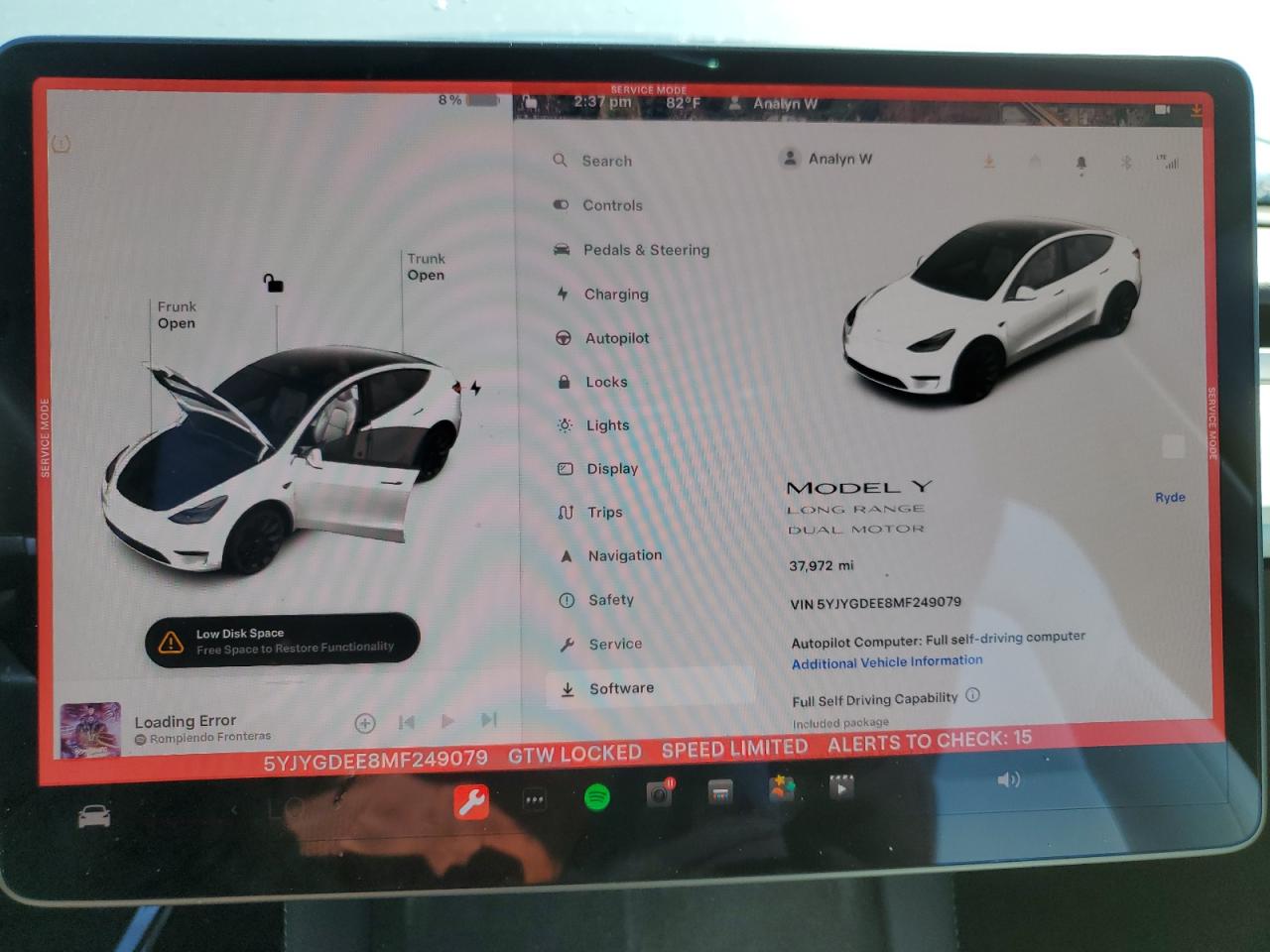 5YJYGDEE8MF249079 2021 Tesla Model Y