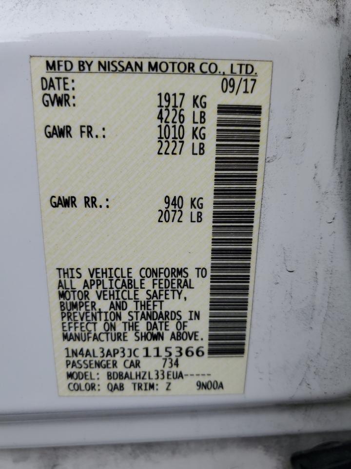 1N4AL3AP3JC115366 2018 Nissan Altima 2.5