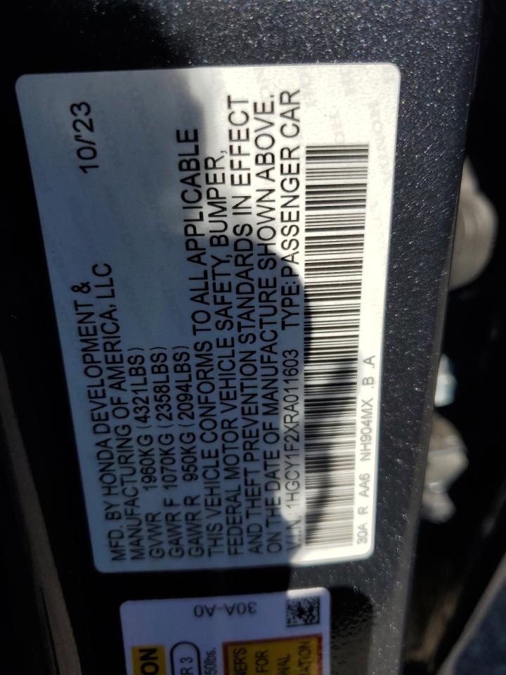 1HGCY1F2XRA011603 2024 Honda Accord Lx