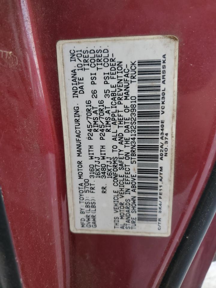 5TBRN34132S239810 2002 Toyota Tundra Access Cab Sr5