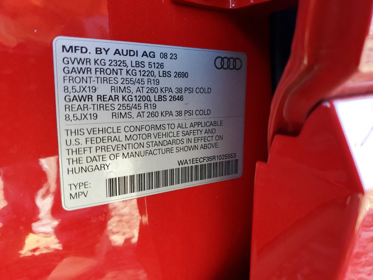 2024 Audi Q3 Premium Plus S Line 45 VIN: WA1EECF35R1025553 Lot: 70662924