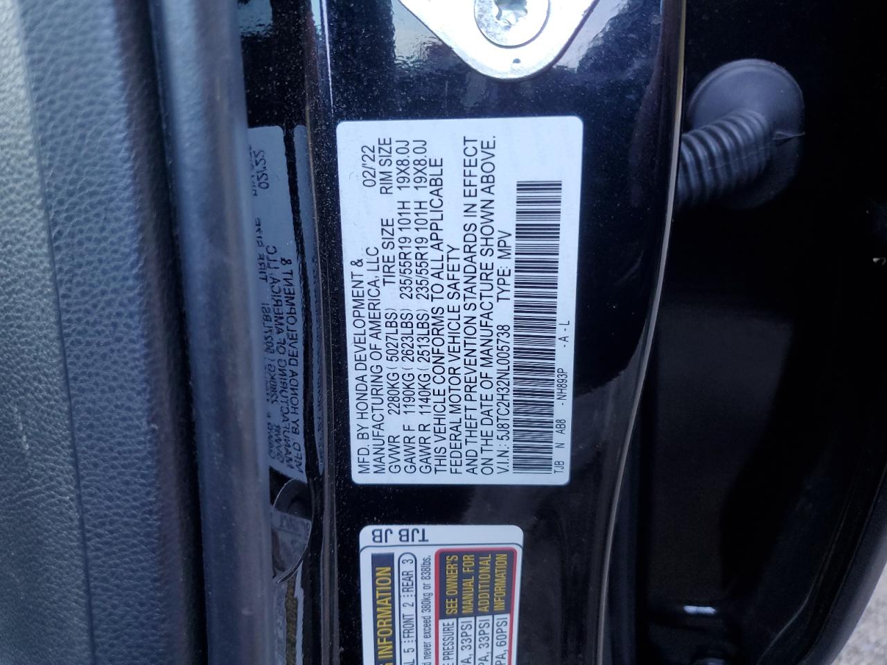 5J8TC2H32NL005738 2022 Acura Rdx