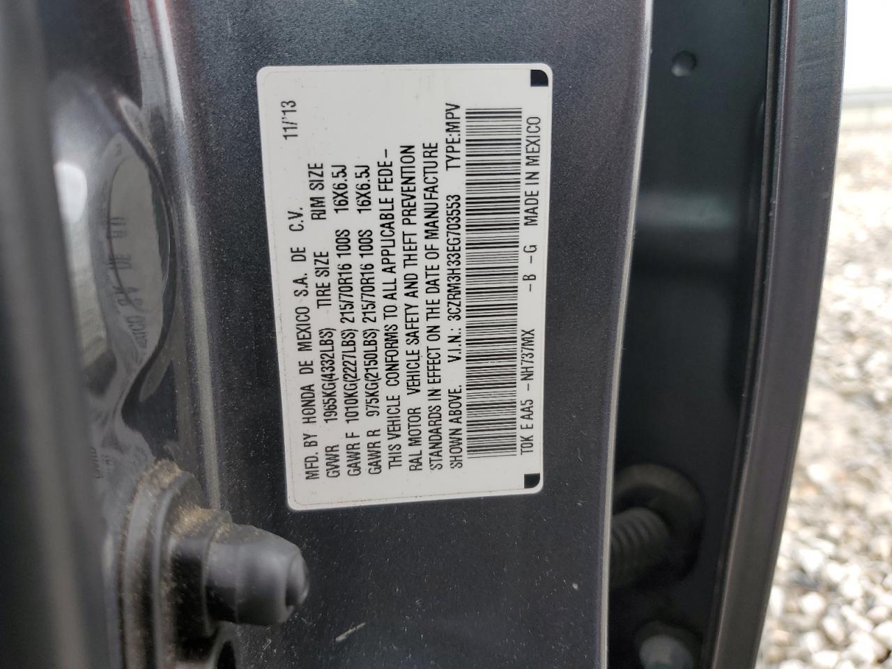 2014 Honda Cr-V Lx VIN: 3CZRM3H33EG703553 Lot: 73490864