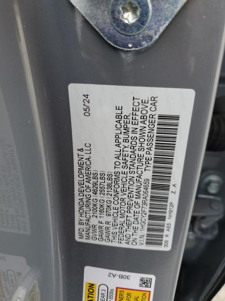 1HGCY2F73RA064659 2024 Honda Accord Hybrid Sport-L