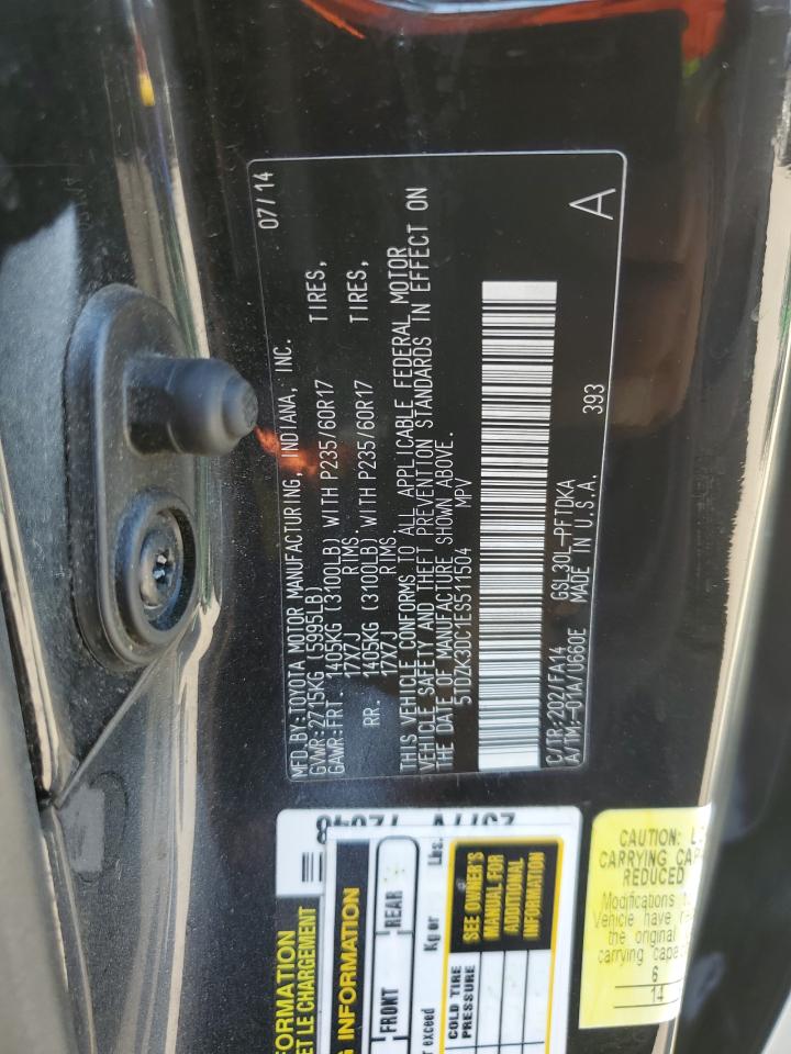 5TDZK3DC1ES511504 2014 Toyota Sienna