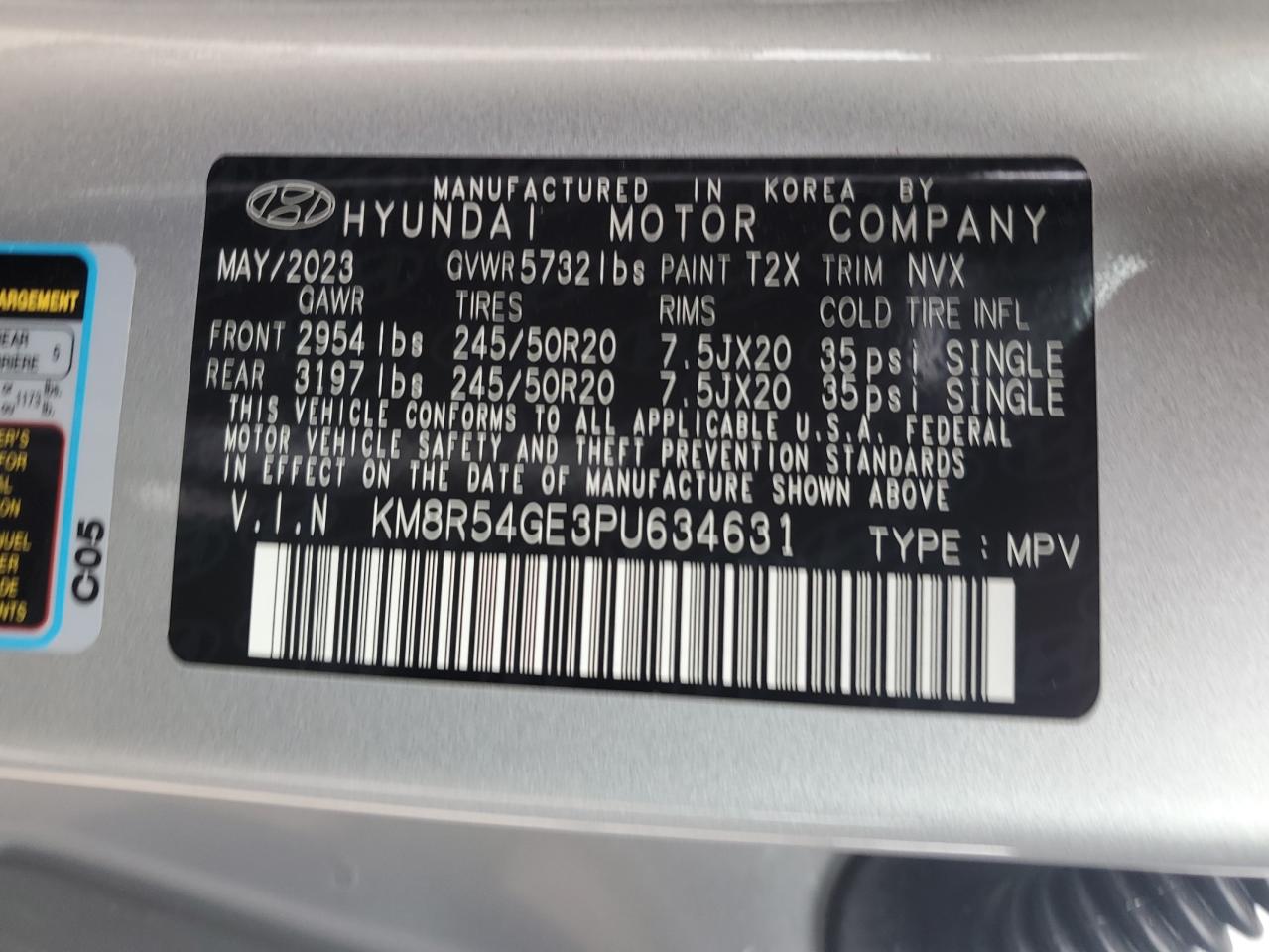 KM8R54GE3PU634631 2023 Hyundai Palisade Limited