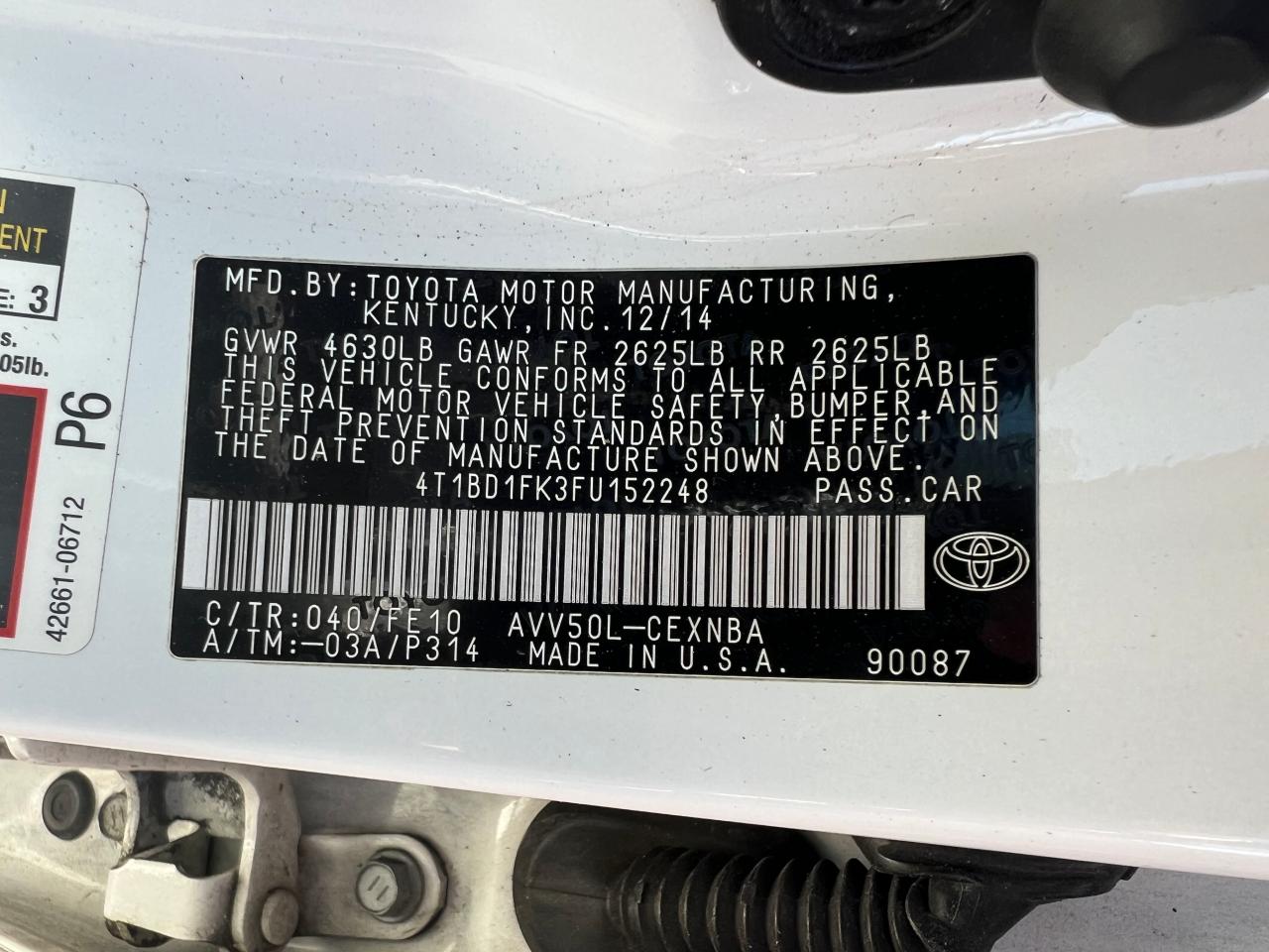 4T1BD1FK3FU152248 2015 Toyota Camry Hybrid