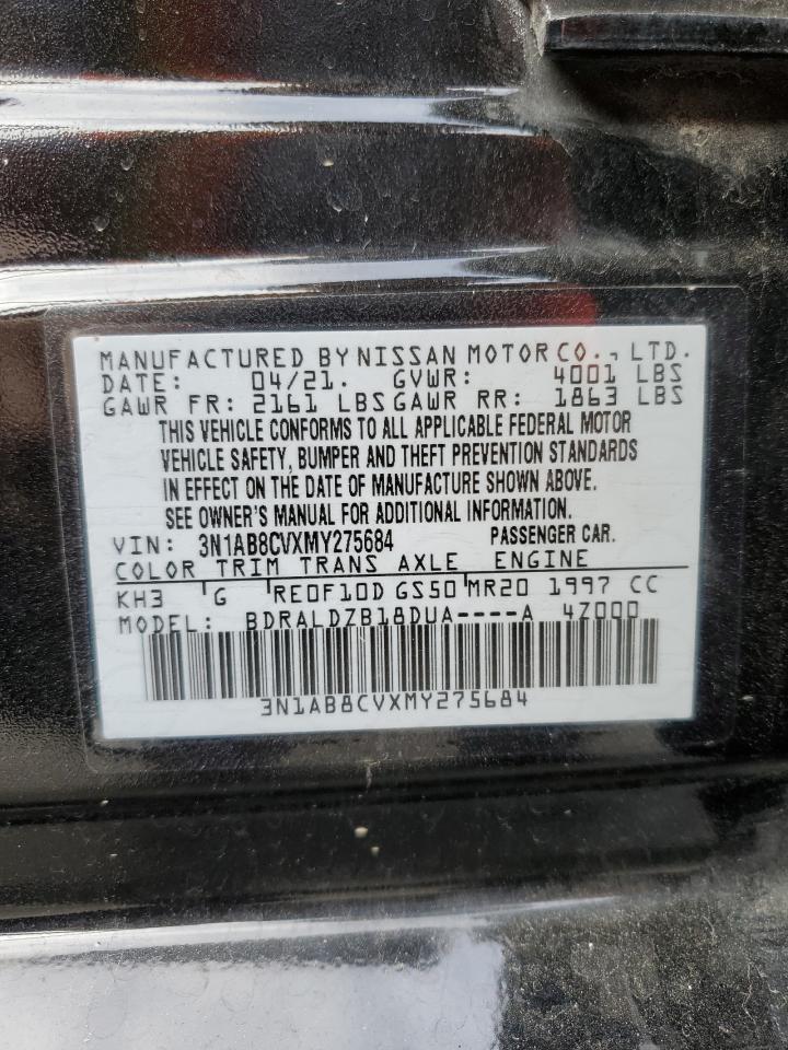 2021 Nissan Sentra Sv VIN: 3N1AB8CVXMY275684 Lot: 72645914