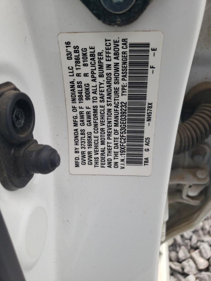 19XFC2F53GE039232 2016 Honda Civic Lx