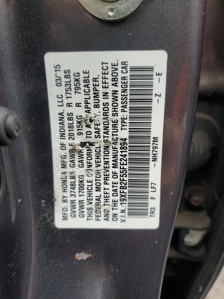 19XFB2F55FE241894 2015 Honda Civic Lx