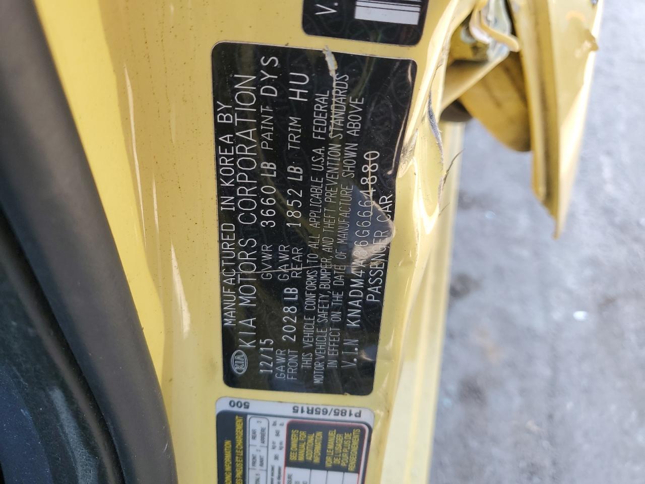 KNADM4A36G6664880 2016 Kia Rio Lx