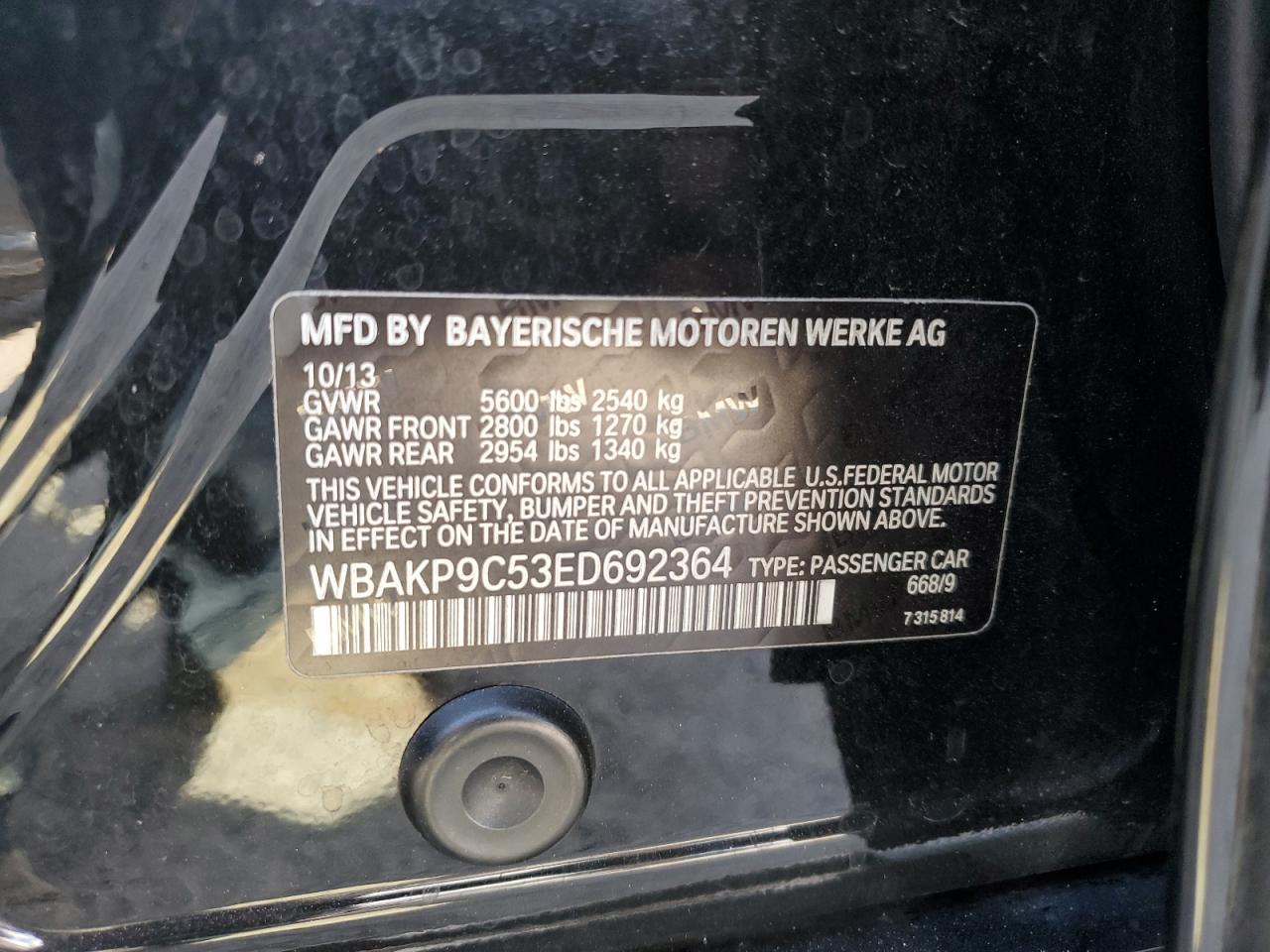 WBAKP9C53ED692364 2014 BMW 550 Xi