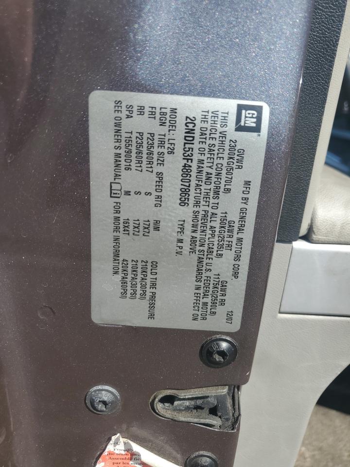 2CNDL53F486078656 2008 Chevrolet Equinox Lt