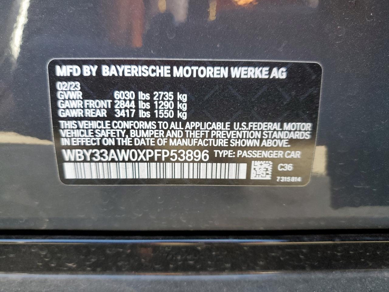 WBY33AW0XPFP53896 2023 BMW I4 M50