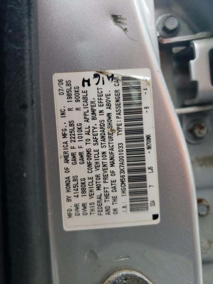 1HGCM563X7A001033 2007 Honda Accord Se