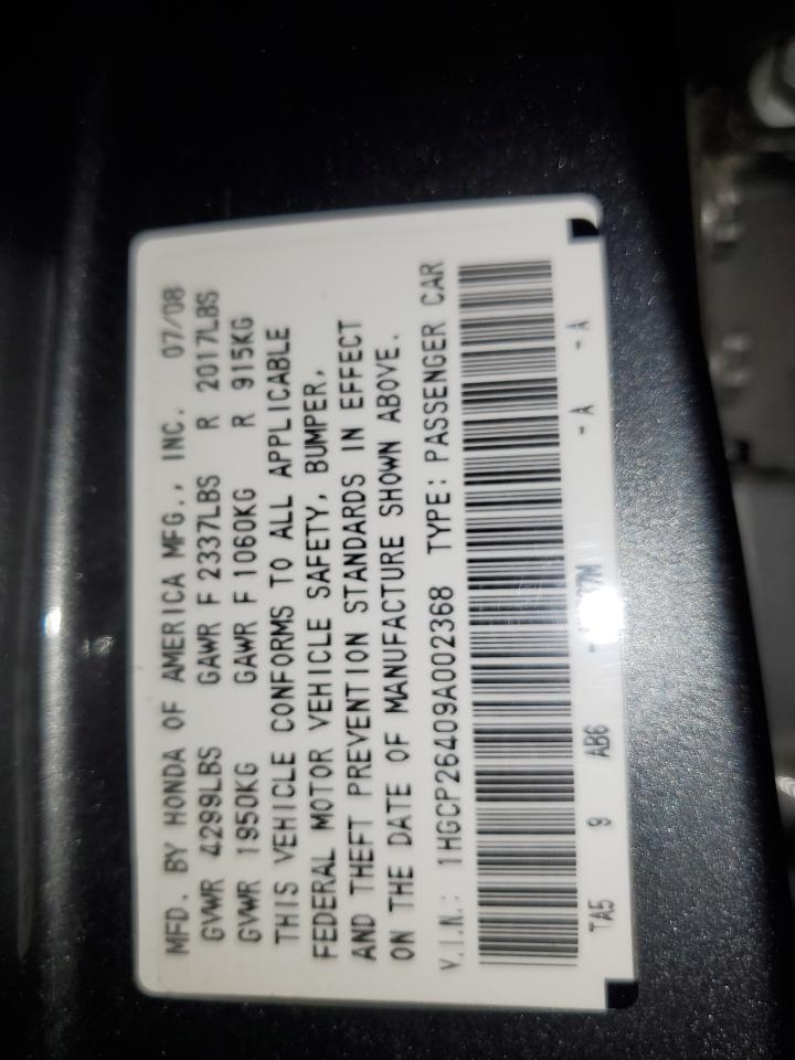 1HGCP26409A002368 2009 Honda Accord Lxp