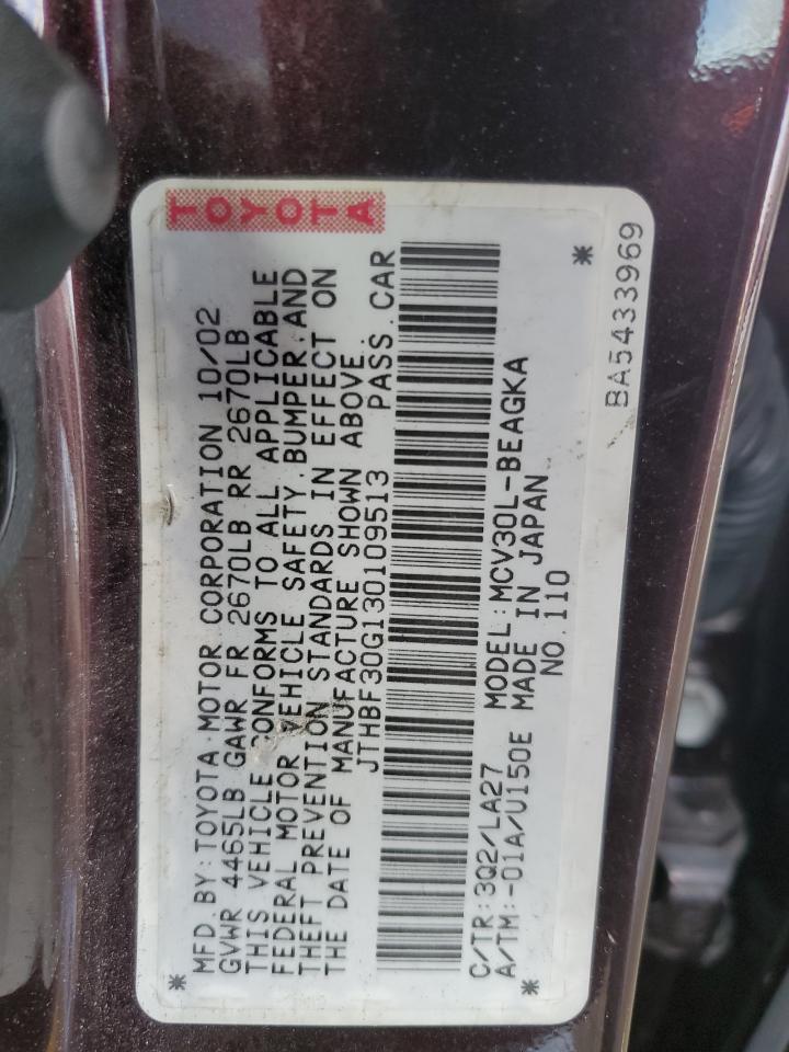 JTHBF30G130109513 2003 Lexus Es 300