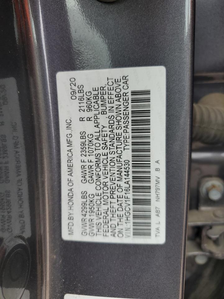 1HGCV1F16LA144530 2020 Honda Accord Lx