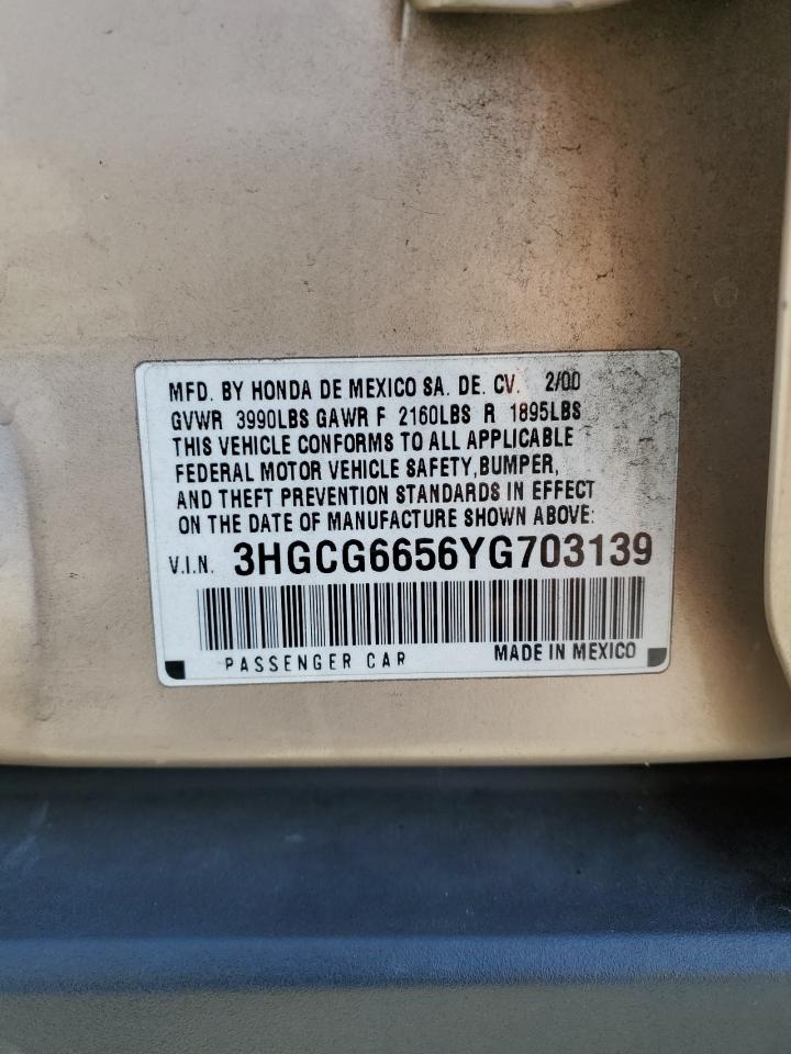 3HGCG6656YG703139 2000 Honda Accord Lx