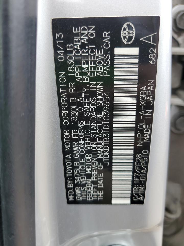 JTDKDTB31D1039654 2013 Toyota Prius C