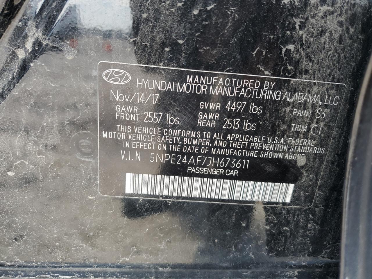 2018 Hyundai Sonata Se VIN: 5NPE24AF7JH673611 Lot: 70851164