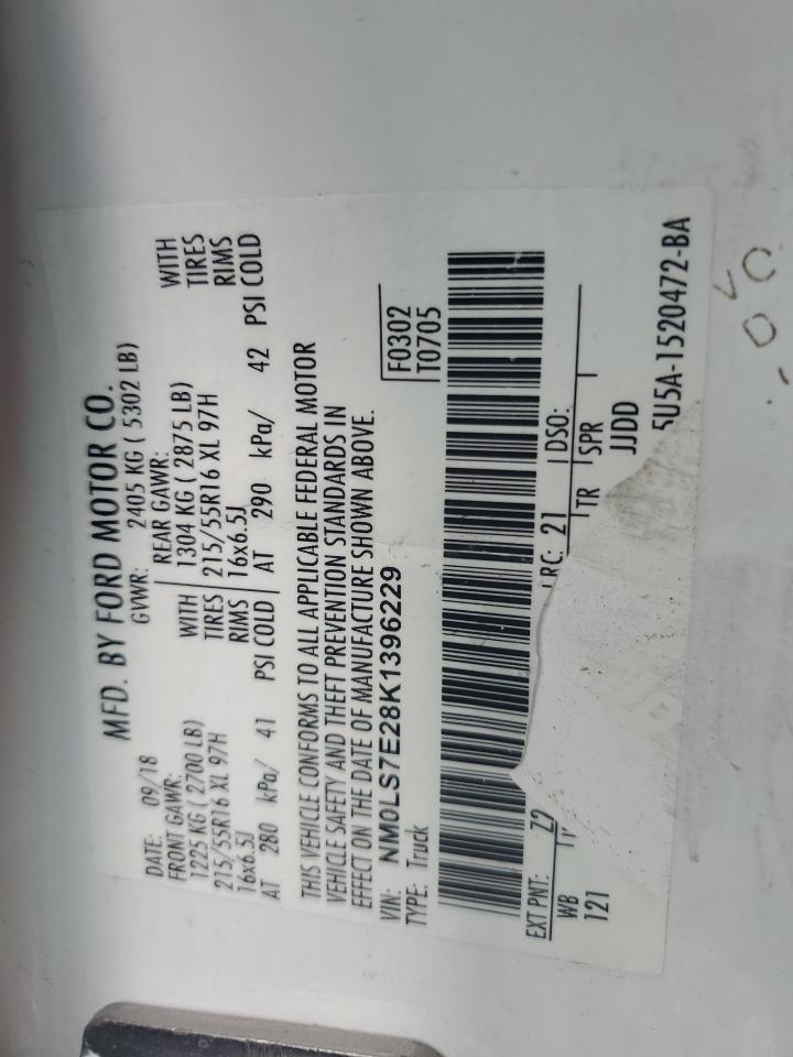 NM0LS7E28K1396229 2019 Ford Transit Connect Xl