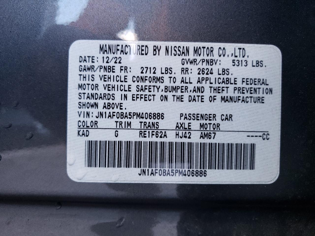 JN1AF0BA5PM406886 2023 Nissan Ariya Engage