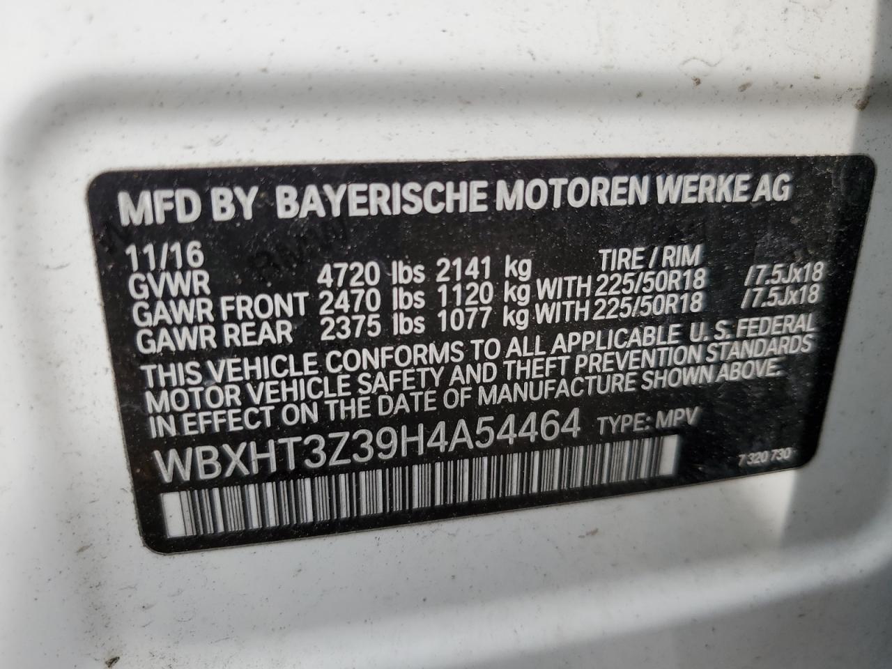 WBXHT3Z39H4A54464 2017 BMW X1 xDrive28I