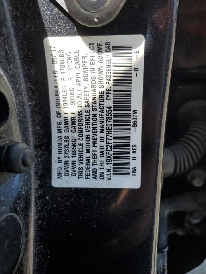 19XFC2F77HE078554 2017 Honda Civic Ex
