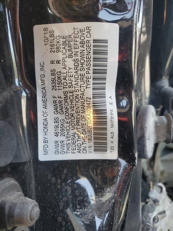 19UUB2F60KA008472 2019 Acura Tlx Technology