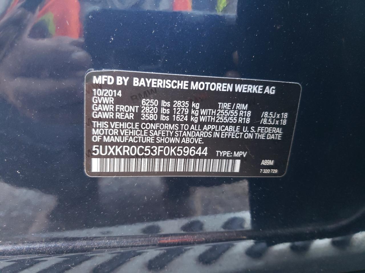 5UXKR0C53F0K59644 2015 BMW X5 xDrive35I