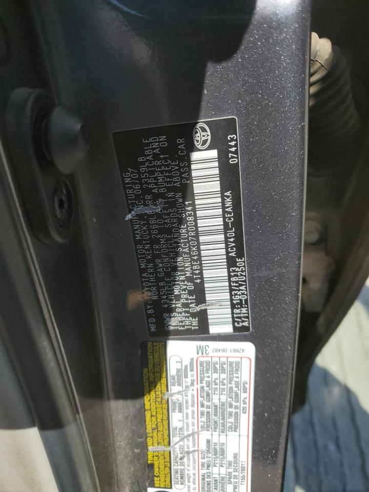 4T4BE46K07R008341 2007 Toyota Camry Ce