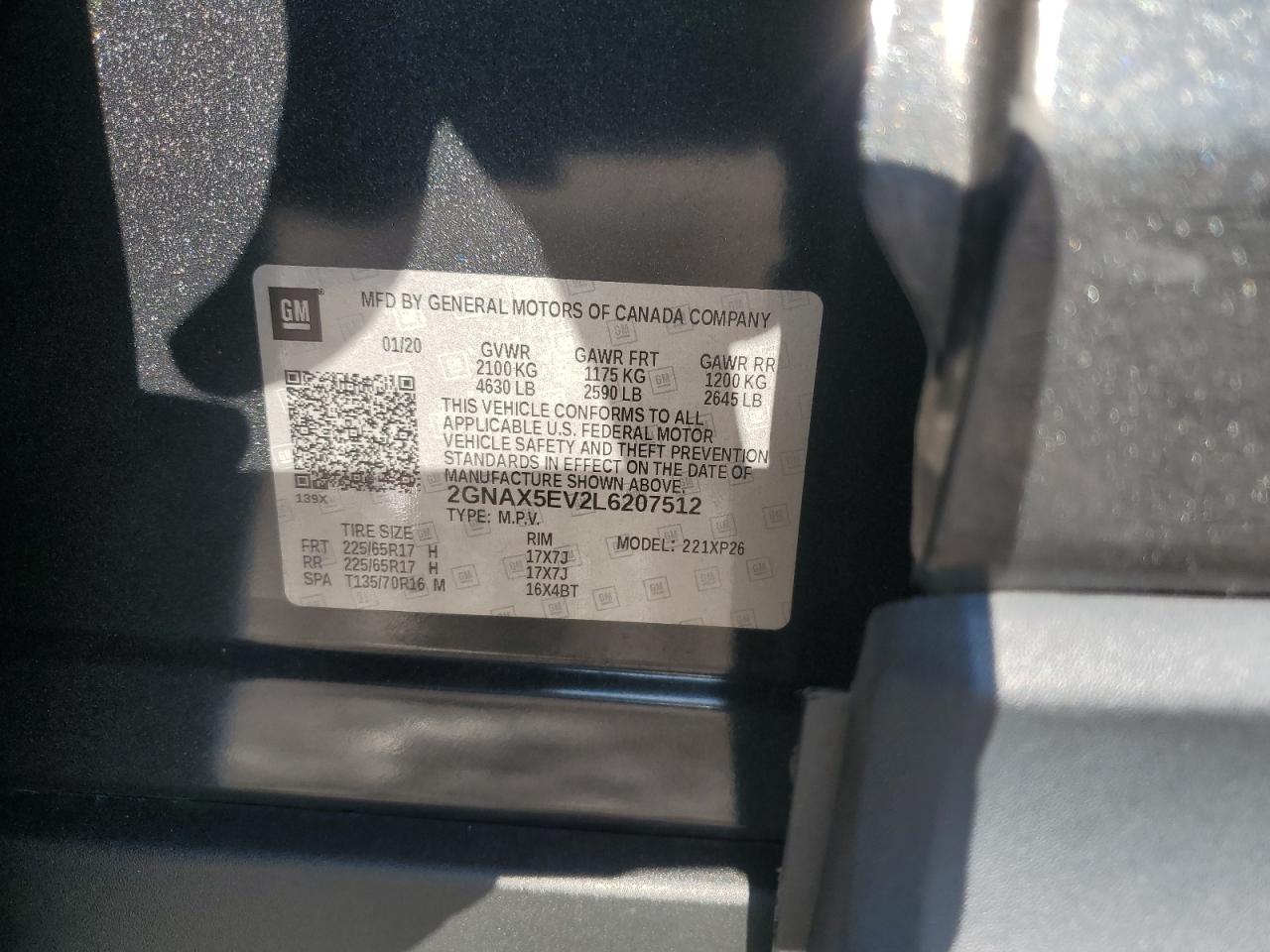 2GNAX5EV2L6207512 2020 CHEVROLET EQUINOX - Image 14